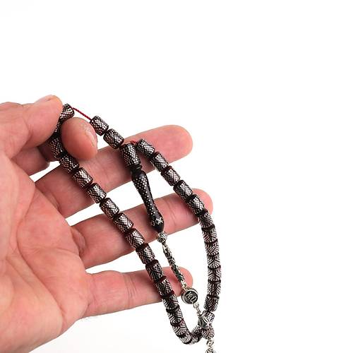 Kuka 925Ayar Gm akm ve Pskl Kapsl Kesim 6.5x8.5mm Tesbih