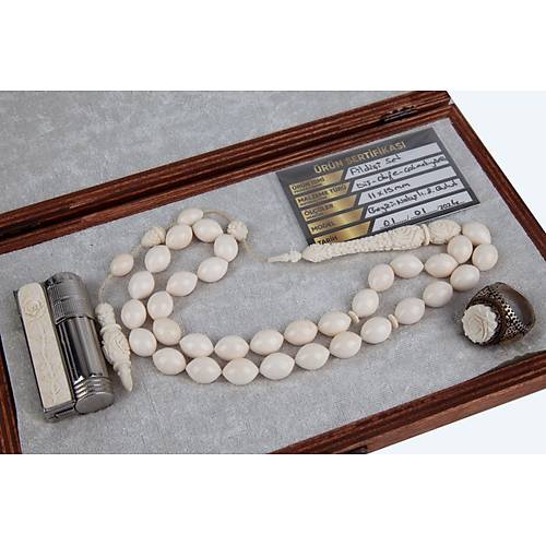 Fildii Set Beyzi Kesim 11x15mm Tesbih Yzk akmak Set