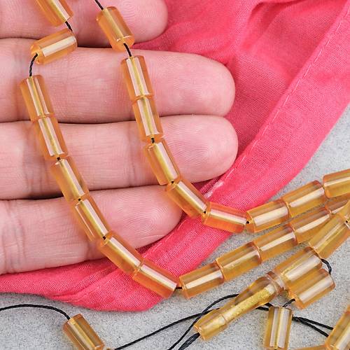 S�kma Kehribar Kesme Kesim 6x10mm Tesbih P�sk�ls�z