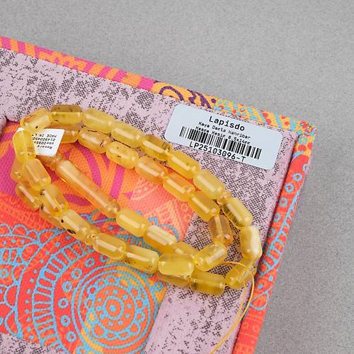 Kaya Damla Kehribar -Balt�k Kaps�l Kesim 8.5x14mm Tesbih