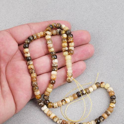 Damla Kehribar 99luk Tekerlek Kesim 6x5mm Namez Tesbihi