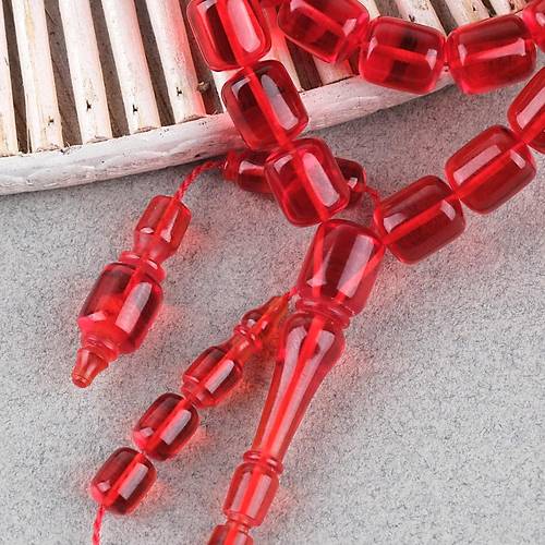 Alman Katalin Usta i Kapsl Kesim 8x10mm Tesbih -Krmz