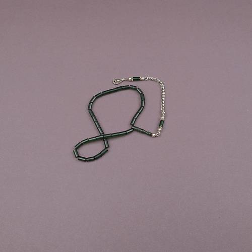 S�kma Kehribar Bilek Boy Kesme Kesim 4x7mm Sallama Tesbih Ye�il