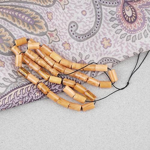 S�kma Kehribar Kesme Kesim 6x10mm Tesbih P�sk�ls�z Sar�