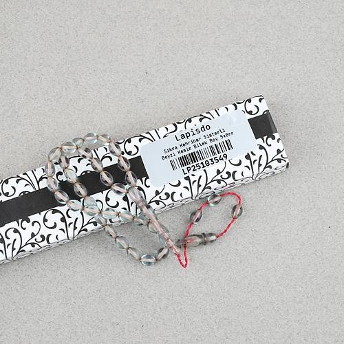 S�kma Kehribar Beyzi Kesim Sistemli Bilek Boy 5x8mm Tesbih A��k Ye�il