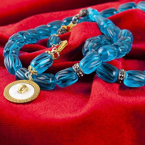 Ate Kebribar lemeli Habbe 925Ayar Gm Pskl Kapsl Kesim 8x11.5mm Tesbih