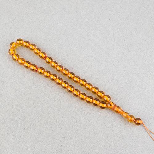 Ate� Kehribar K�re Kesim 1mm Tesbih - Bal Sar�s� P�sk�ls�z