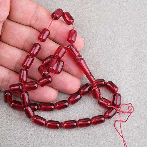 S�kma Kehribar Kaps�l Kesim 7x11mm Tesbih P�sk�ls�z