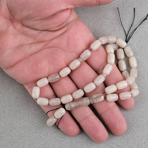 S�kma Kehribar Kaps�l Kesim 7x11mm Tesbih P�sk�ls�z Ta� Rengi