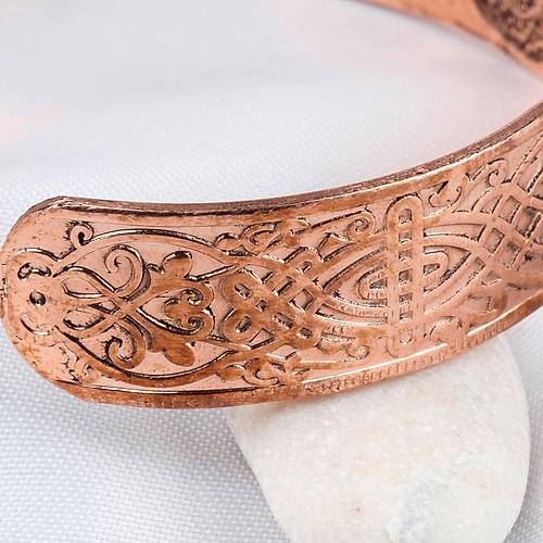 Saf Bak�r Bileklik I�i Grav�r Koruma Dual� Kad�n Erkek