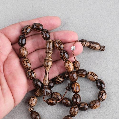 Vah�i Palmiye A�ac� Yumurta Kesim 10x13mm Tesbih