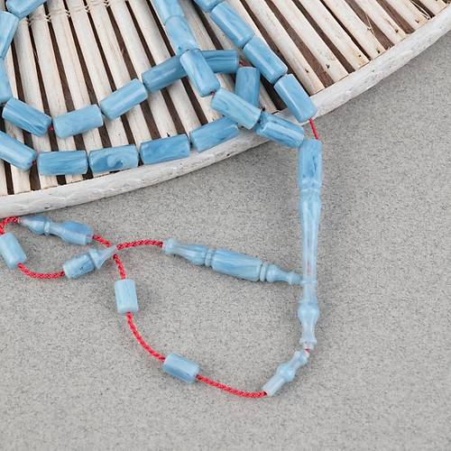 Katalin �ubuk Usta ��i Kesme Kesim 5x11mm Tesbih -A��k Mavi�