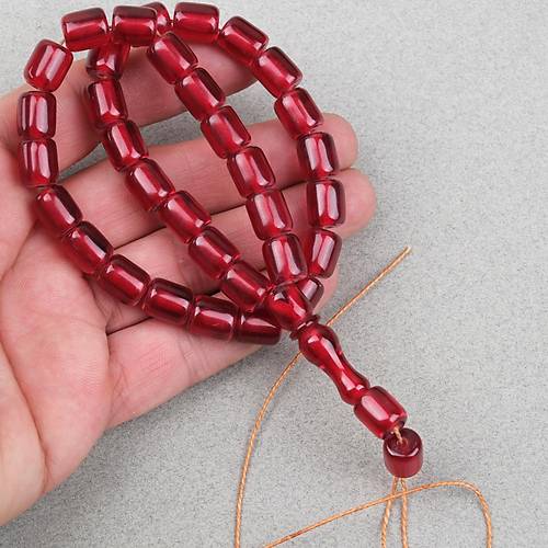 Katalin �ubuk Kaps�l Kesim 9x12mm Tesbih - �effaf Bordo P�sk�ls�z