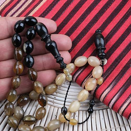 Boynuz Kar���k Usta ��i �mzal� Tombul Beyzi 9x13mm Tesbih