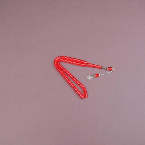 U�ak Cam� Kesme Kesim 7x10mm Tesbih Alpaka P�sk�ll�- �effaf K�rm�z�