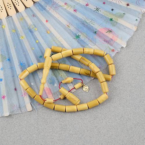 Kadim Katalin Eski Obje Usta ��i �mzal� Kesme Kesim 6x11mm Tesbih