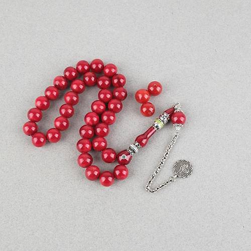 S�kma Kehribar �zel G�m�� Nak�� �mame Bas�k K�re Kesim 12x13mm Tesbih