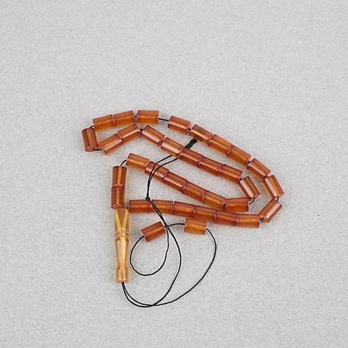 Ate� Kehribar Kesme Kesim 7x10mm Tesbih -�effaf Amber