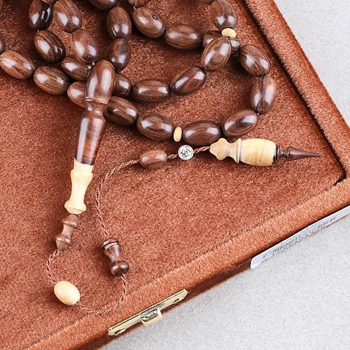 Cocus A�ac� Usta ��i �mzal� Bademi Kesim 9x13mm Tesbih