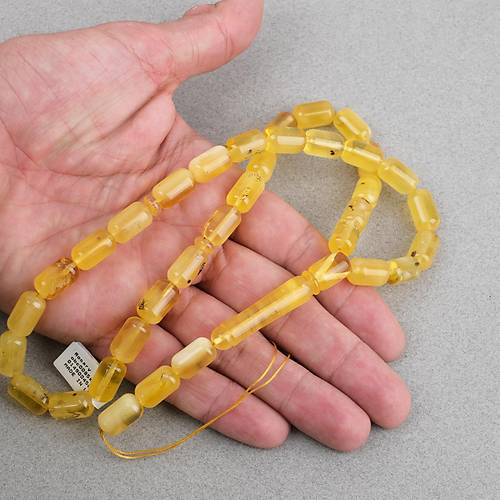 Kaya Damla Kehribar -Balt�k Kaps�l Kesim 8.5x14mm Tesbih