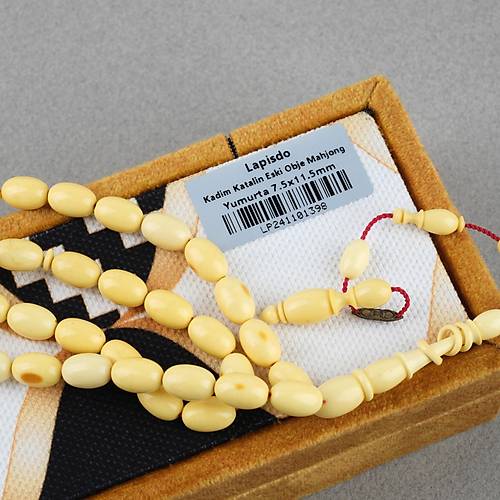 Kadim Katalin Eski Obje Mahjong Ta�� Yumurta Kesim 7.5x11.5mm Tesbih