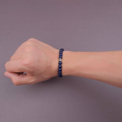 Lapis Lazuli Do�al Ta� Ah�ap Kutulu Bileklik
