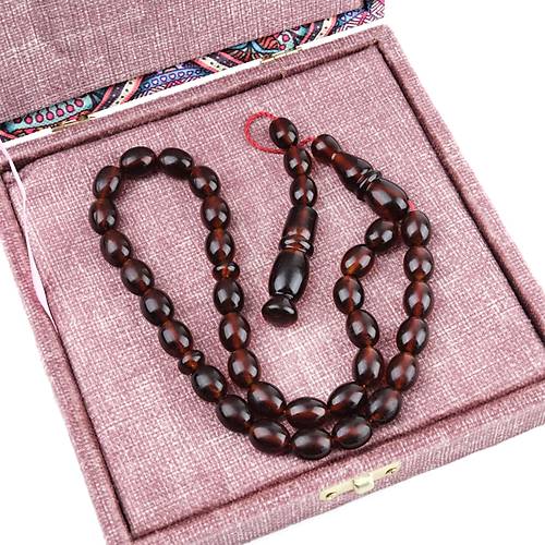 Sumatra Kaya Damla Kehribar Beyzi Kesim 11x14mm Tesbih