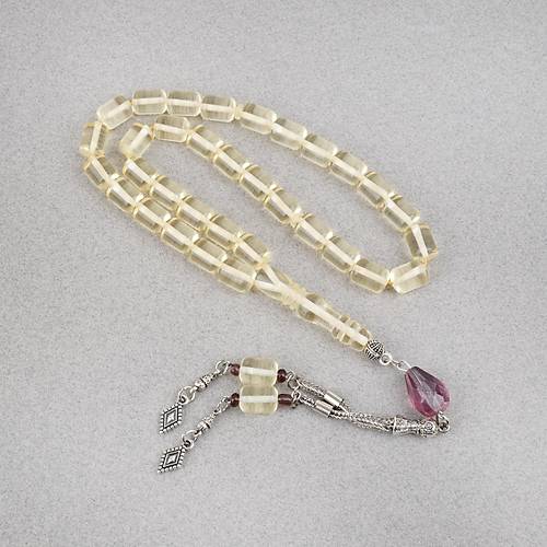 Su Damlas� Damla Kehribar Alpaka P�sk�l Kaps�l Kesim 8x11mm Tesbih