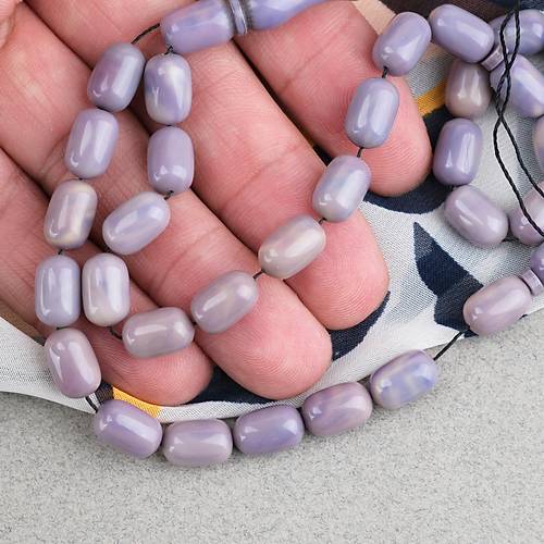 S�kma Kehribar Kaps�l Kesim 7x11mm Tesbih P�sk�ls�z Lila