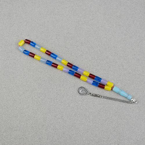 U�ak Cam� Alpaka P�sk�ll� Kesme Kesim 5x8mm Tesbih- Bonibon