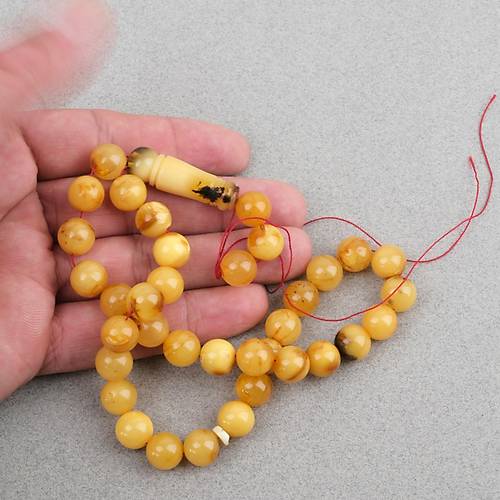 Damla Kehribar K�re Kesim 10mm Tesbih