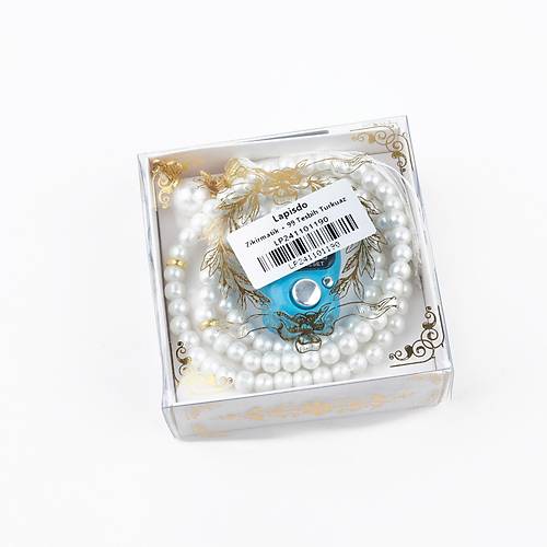 Hediyelik Zikirmatik Ve nci Tesbih 99 Lu Set - Turkuaz Renk