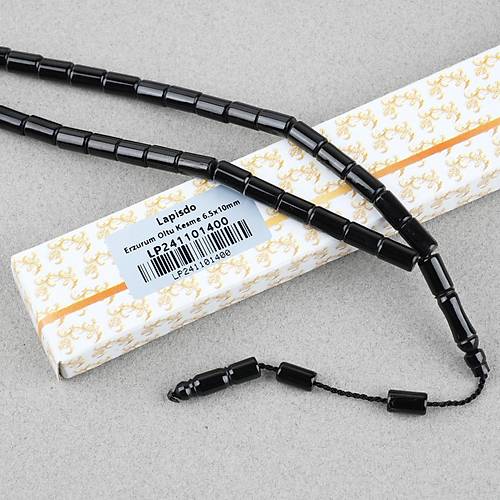 Erzurum Oltu Yumu�ak Kesme Kesim 6.5x10mm Tesbih