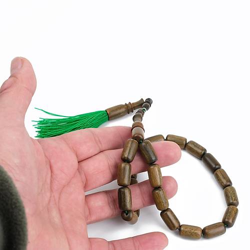 Plesenk Aac - Yeil Kapsl Kesim Maskot 9x16mm Tesbih