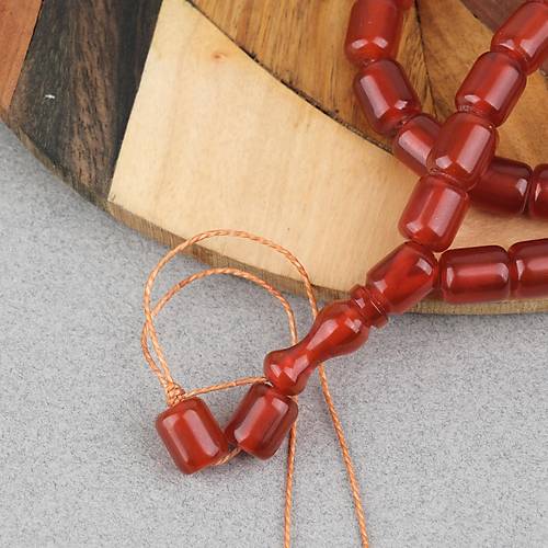 S�kma Kehribar Kaps�l Kesim 9x12mm Tesbih - Karamel P�sk�ls�z