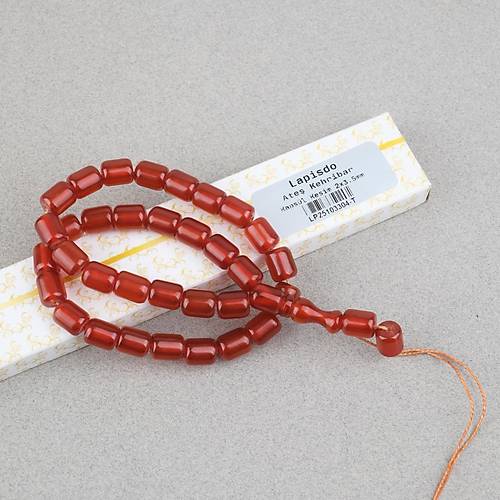 S�kma Kehribar Kaps�l Kesim 9x12mm Tesbih - Karamel P�sk�ls�z