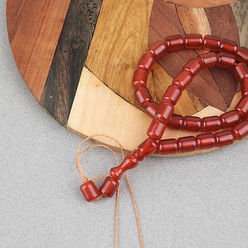 S�kma Kehribar Kaps�l Kesim 9x12mm Tesbih - Karamel P�sk�ls�z