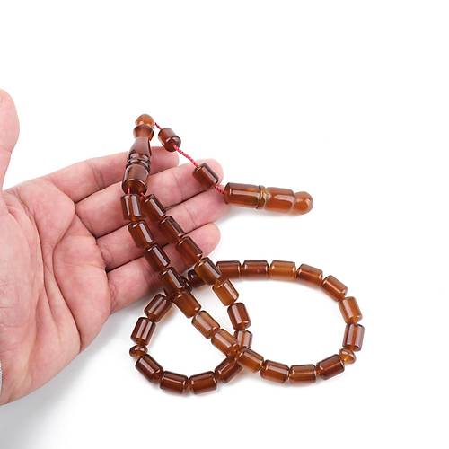 Sumatra Kaya Damla Kehribar Kapsl Kesim 9x13mm Tesbih