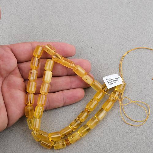 Kaya Damla Kehribar -Balt�k Kaps�l  Kesim 8.5x12mm Tesbih