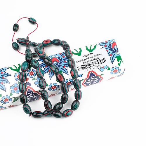 Kafur A�ac� Usta ��i �mzal� Yumu�ak Beyzi Kesim 8x12mm Tesbih