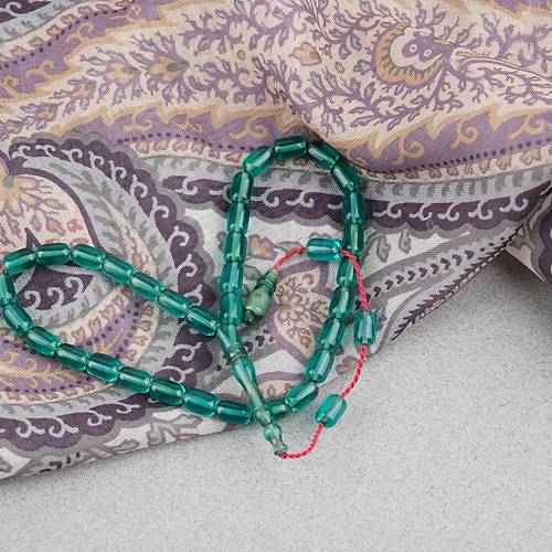 S�kma Kehribar Kaps�l Kesim Sistemli Bilek Boy 5x8mm Tesbih Ye�il