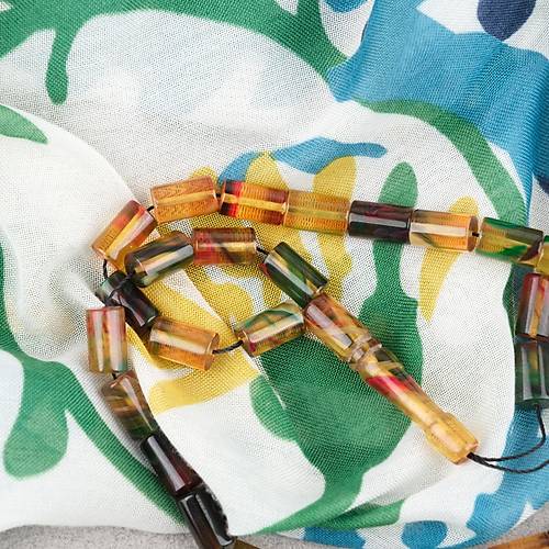 S�kma Kehribar Kesme Kesim 6x10mm Tesbih P�sk�ls�z Sar� Ye�il