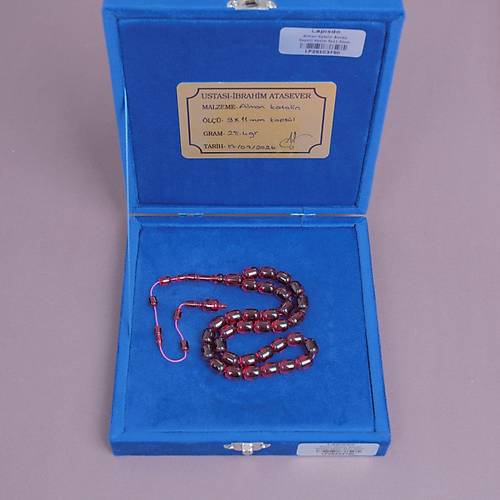 Alman Katalin Usta ��i �mzal� Kaps�l Kesim 9x11.5mm Tesbih - Bordo