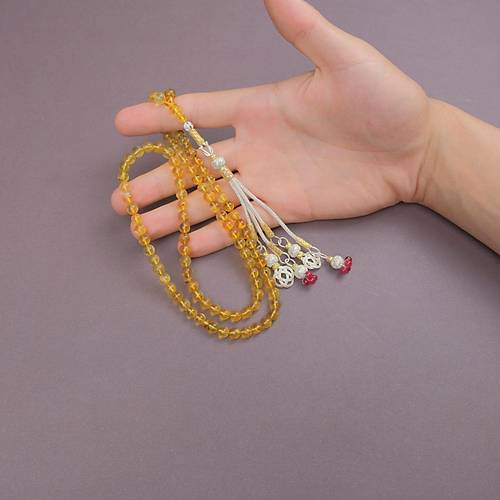 Kaya Damla Kehribar 99'luk K�re Kesim 6.5mm Kazas P�sk�ll� Namaz Tesbihi