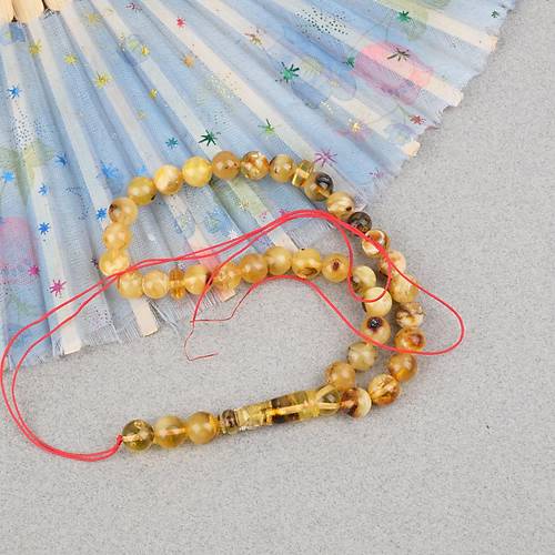 Damla Kehribar K�re Kesim 8mm Tesbih