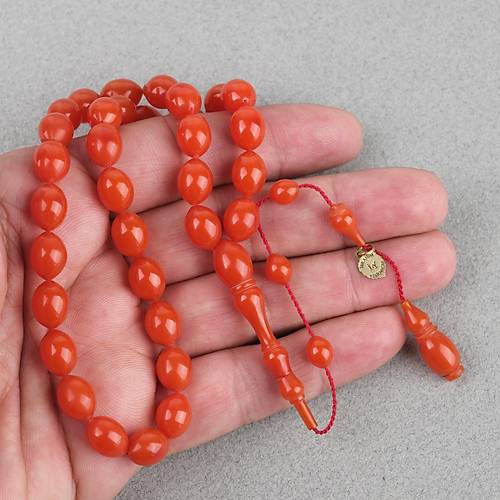 Kadim Katalin Eski amdan Obje Beyzi Kesim 8x10.5mm Tesbih