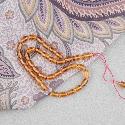 S�kma Kehribar Kaps�l Kesim Bilek Boy 5x8mm Tesbih P�sk�ls�z Sar�