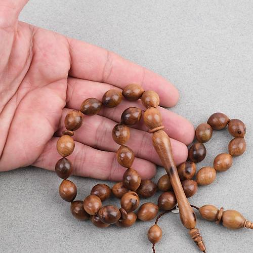 Thuya Burl A�ac� Do�al Kekik Kokulu Usta ��i �mzal� Beyzi Kesim 10x13mm Tesbih