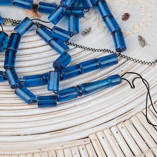 Ate� Kehribar Kesme Kesim 6x10mm- Petrol Mavisi P�sk�ls�z