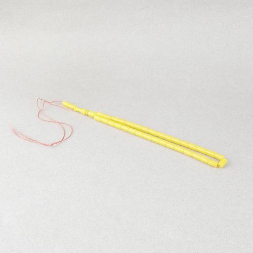 U�ak Cam� Kesme Kesim 6x10mm Tesbih P�sk�ls�z Koyu Sar�